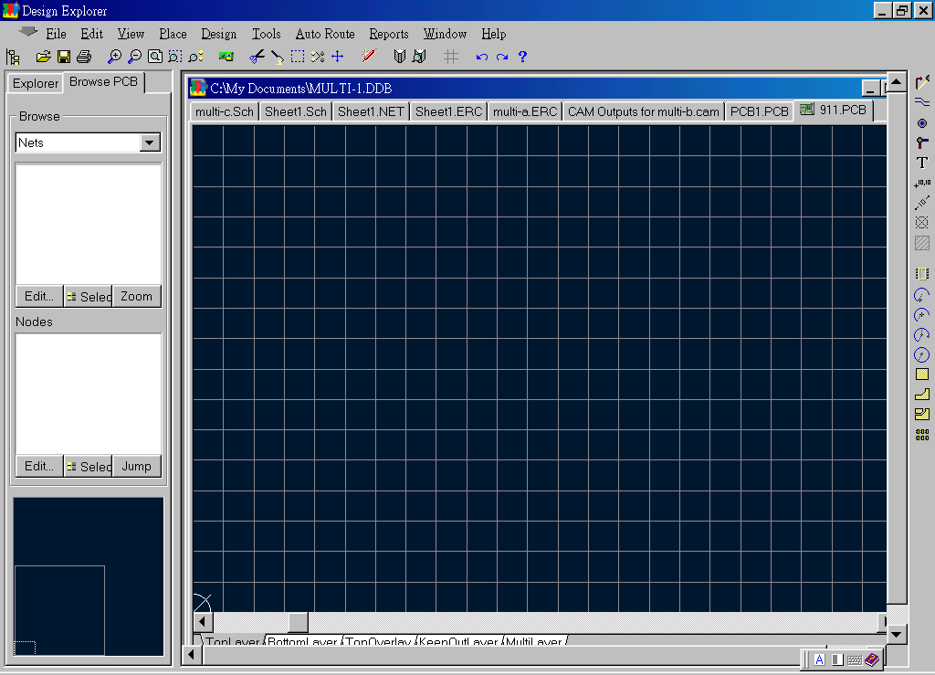 先預(yù)備一個PCB編輯環(huán)境，不必設(shè)置邊界。
