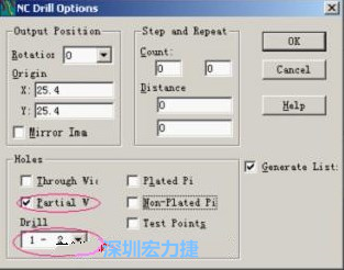 轉完Gerber后，接著還需轉鉆孔，通孔和盲、埋孔的轉法有所不同，轉通孔只須點擊Add，在彈出的窗口Document Name輸入文件名