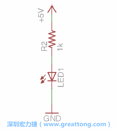 如圖所示放置一個(gè)開關(guān)（switch）、10K電阻器（10k resistor）和0.1μF的電容（0.1μF capacitor），并把開關(guān)的一端連到接地端上。