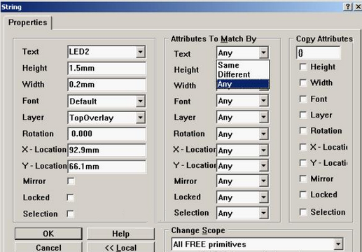 4. 可對字符和阻焊進(jìn)行適當(dāng)?shù)恼{(diào)整，以方便處理文件和提高效率，字符可以通過Global過濾器設(shè)置條件進(jìn)行快速調(diào)整不同格式的字符